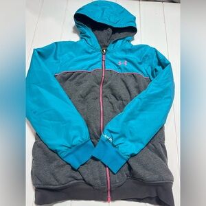 Under Armour Teal and Charcoal Jacket YLG